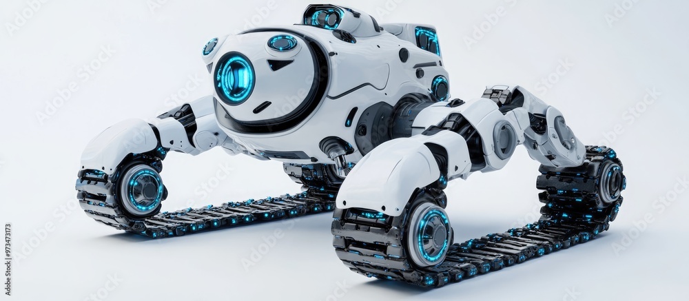 Poster versatile robotic assistant with tracks designed for various functions and exploration
