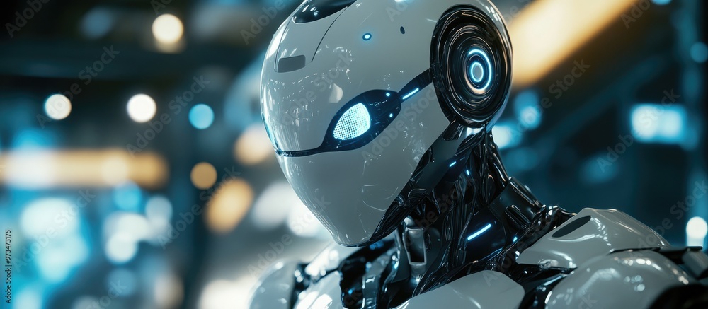 Aufkleber digital chatbot application showcasing advanced robotic technology in an online interface futuristic
