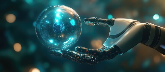 Exploring the influence of artificial intelligence AI on business through a fortune teller and crystal ball concept addressing the significant question of AI s effects on our lives