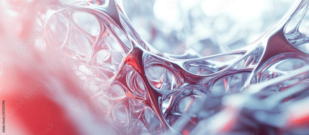 Poster abstract 3d rendering of a chaotic structure showcasing a futuristic technological environment