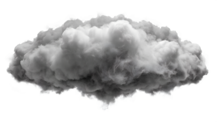 A dense, dark cloud formation, perfect for depicting stormy weather or overcast skies in creative projects and illustrations. Transparent or white background.