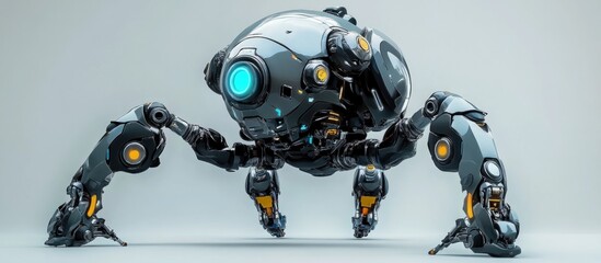 Futuristic 2D fantasy robotic character design