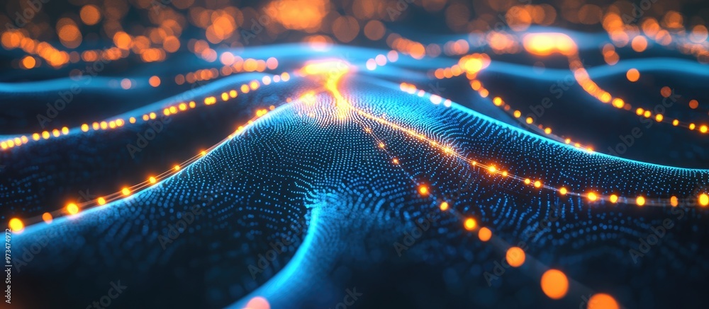 Poster abstract representation of artificial intelligence technology digital network backdrop virtual conce