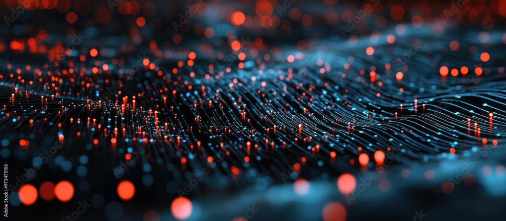 Poster abstract digital technology background concept of big data represented through 3d rendering
