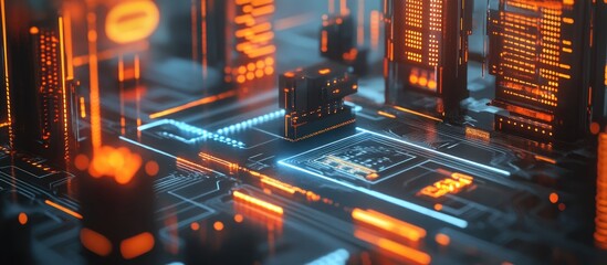 Communication network concept illustrated through graphical user interface design