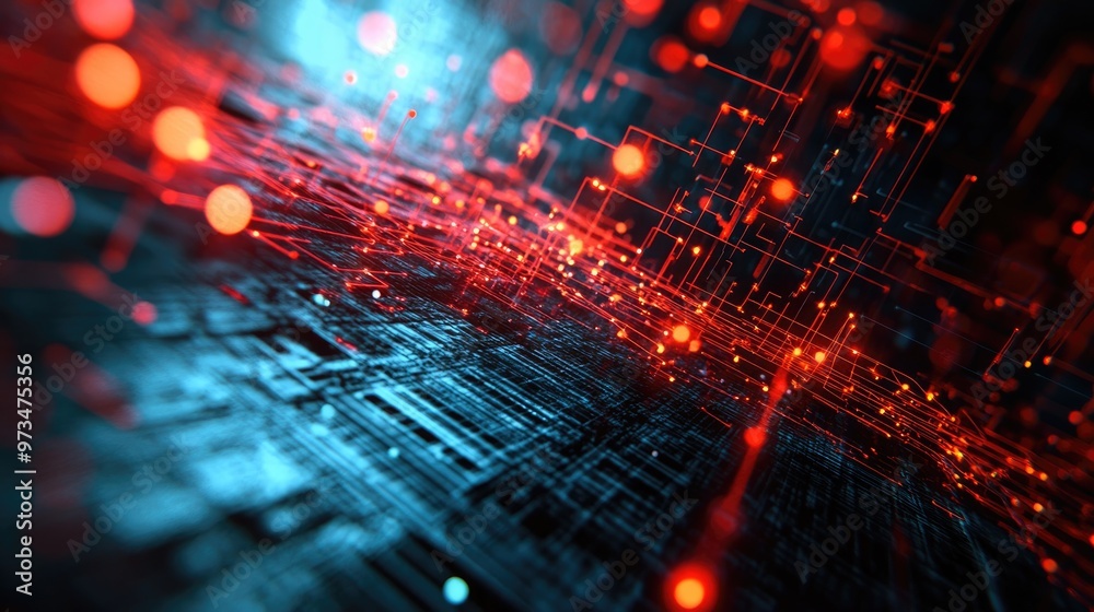 Poster 3d visualization of a computer network