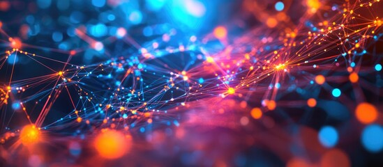 Obraz premium Abstract depiction of network connections in a computer generated style