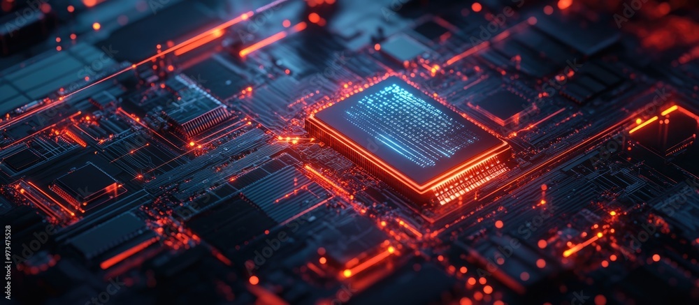 Poster an electronic hardware component a computer chip plays a crucial role in advanced cyber technology f