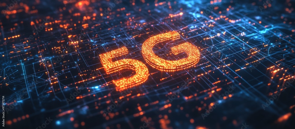 Poster 5g data in a global network showcasing modern technology and communication concepts elements of this