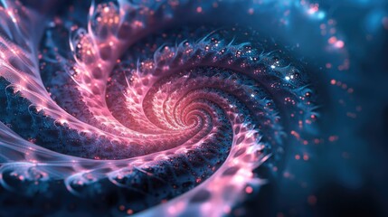 Futuristic abstract background featuring a computer generated spiral fractal design