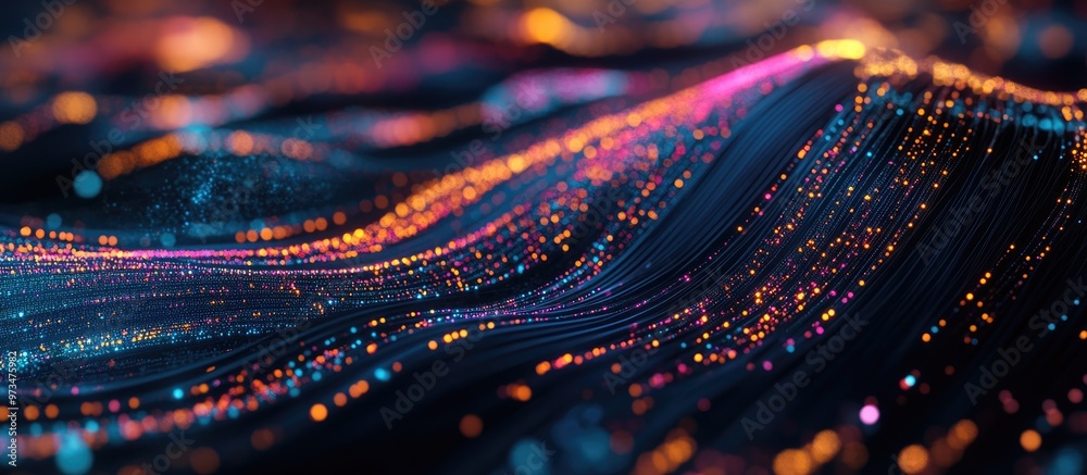 Wall mural abstract digital connected lines concept background rendered in 3d