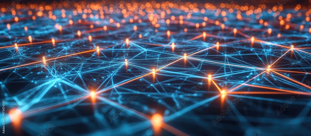 Aufkleber 3d visualization of interconnected concepts showcasing wireless communication networks and graphic r