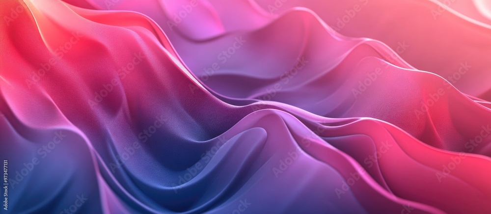 Poster abstract futuristic design featuring blended gradient wavy lines minimalist visuals with repeating p