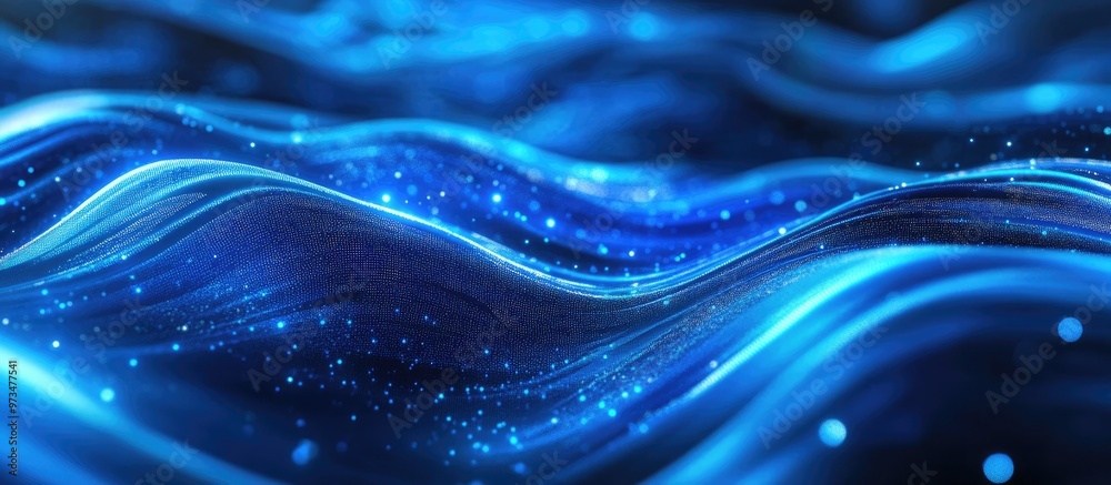 Poster blue wave light gradient texture background abstract digital background representing ai technology a