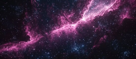 Vast star field and vibrant nebula in the depths of space countless light years away from our planet