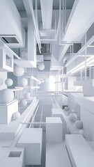 Obraz premium 3d Illustration of White Abstract Interior Background