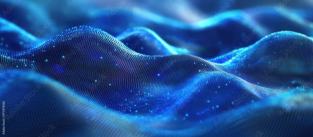 Poster blue wave light screen gradient texture background abstract digital backdrop illustrating ai technol