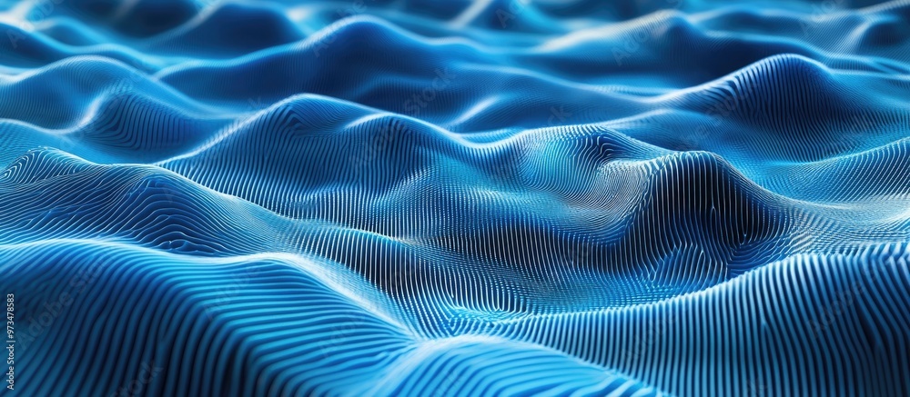 Poster blue wave light screen gradient texture background abstract representation of ai technology and big 