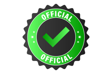 Official Label green and black label on PNG background