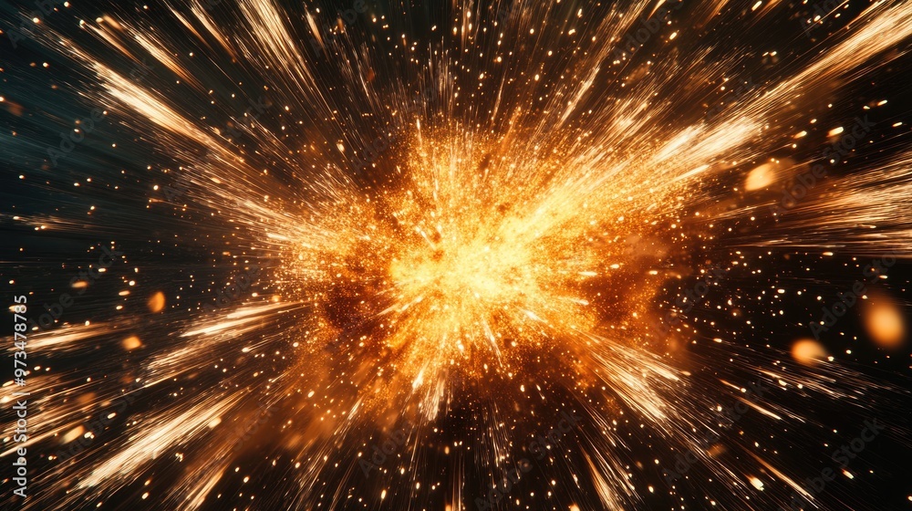 Wall mural abstract background featuring an explosion with dynamic sparks