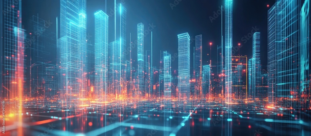 Poster concept of integrating bim and ai technology in construction embracing building information modeling