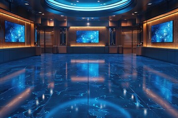  Journalistic hub: the newsroom background, illustrating the fast-paced atmosphere where news is gathered, verified, and delivered.