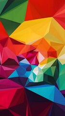 Fototapeta premium Low poly - Colorful abstract geometric background with triangular polygons.