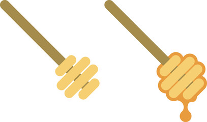 Honey Dipper stick with honey isolated. © Behemoth Digital