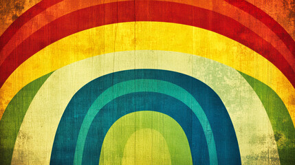 Obraz premium Vintage retro rainbow design with textured arches background