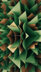 Fototapeta premium Green and brown geometric 3d background