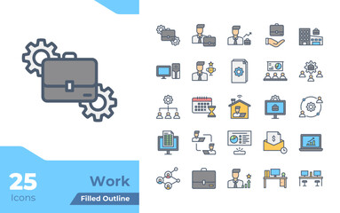 Work Filled Color Icons