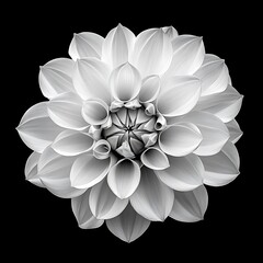 Fototapeta premium Black and White Closeup of a Single Dahlia Flower