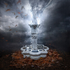 Magic Fountain with Waters Rising to the Sky