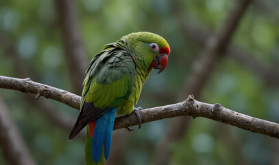 Beautiful parrot in the jungle 