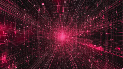 Fototapeta premium Digital Waves: Abstract Pink Tech Background