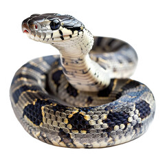 Fototapeta premium beautiful snake close up, symbol of the new year 2025 according to the Chinese calendar, isolated on transparent background.