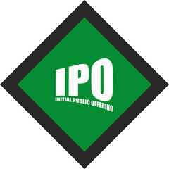 Bold 'IPO' text in a modern design, ideal for finance-related projects. Represents Initial Public Offering, perfect for use in stock market promotions, financial reports, or investment presentations.