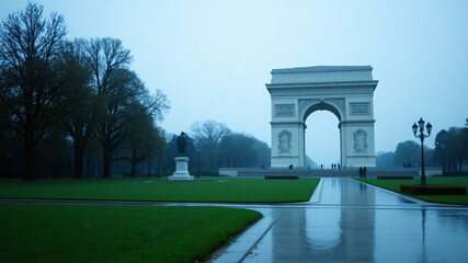 Obraz premium outdoor green park with landmark