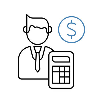 accountant with calculator and dollar sign clip art preview