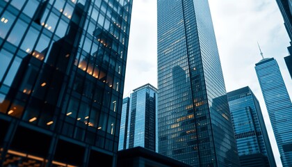 close up building Business skyscrapers in the Financial District, Toronto Downtown. ultra HD 4K
