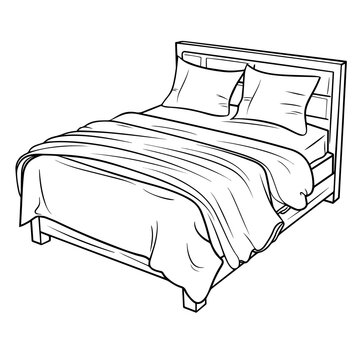 recommend clip art: Transform designs with our sleek and minimalist bed outline icon vector.