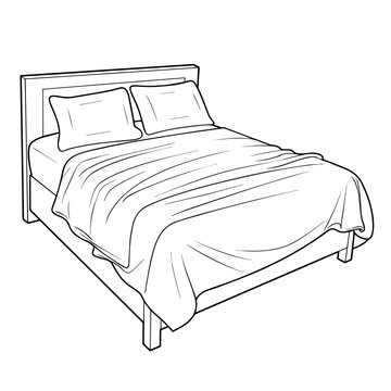 recommend clip art: Transform designs with our sleek and minimalist bed outline icon vector.