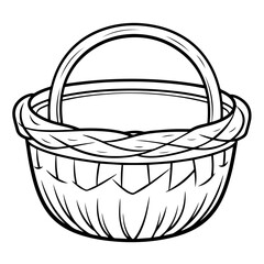 Fototapeta premium Weave elegance into designs with a basket outline icon vector, perfect for versatile and stylish applications.