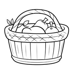 Fototapeta premium Weave elegance into designs with a basket outline icon vector, perfect for versatile and stylish applications.