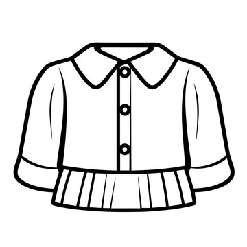 black and white blouse with buttons clip art preview