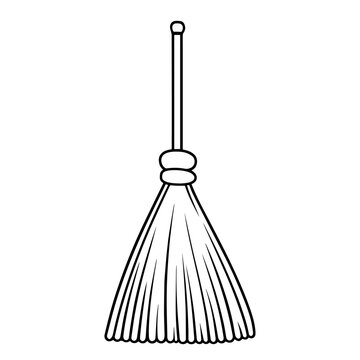 recommend clip art: Sweep in style with a broom outline icon vector, perfect for modern and versatile cleaning designs.