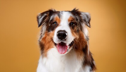 Fototapeta premium Australian Shepherd dog on colored background