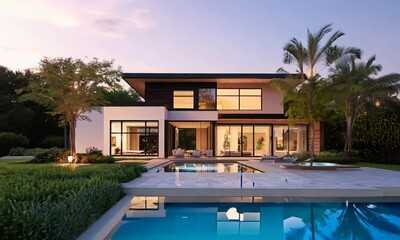 luxury real estate house with pool