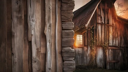 Timber wood wall plank vintage background.