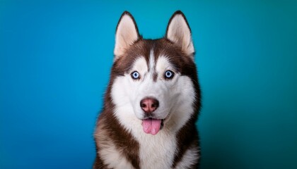 Obraz premium Siberian Husky dog ​​on colored background